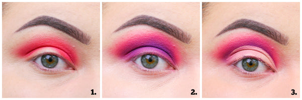 Step by Step eye makeup 1, 2 and 3