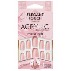 Elegant Touch False Nails Acrylic Colour Infusions - Luscious Lychee