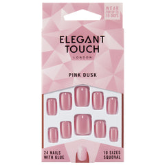 Elegant Touch False Nails Squoval Short Length - Pink Dusk