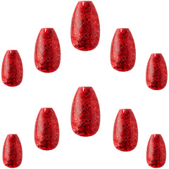 Elegant Touch Luxe Looks False Nails Coffin Medium Length - Red Velvet (Nails - Loose)