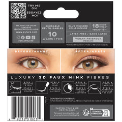 Eylure Luxe 3D Lashes - Onyx (Back of Packaging)