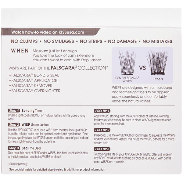 KISS Falscara Wisps Multi – Shorty Wimpern-Cluster, 24 Stück, Natürliche Länge, Bis Zu 10 Tage Haltbar & Wiederverwendbar