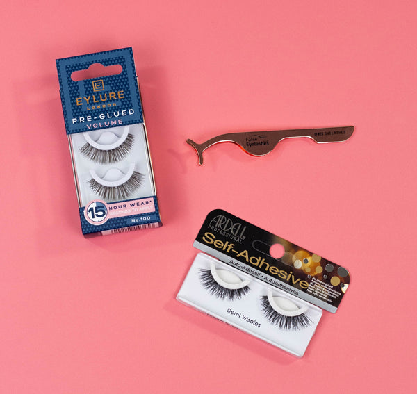 Flatlay of pre-glued lashes