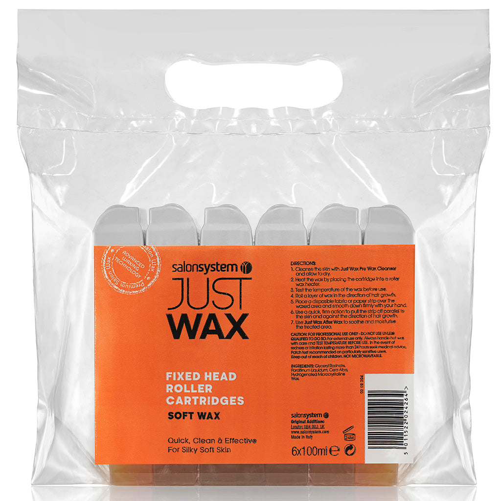 Salon System Just Wax Soft Wax Fixed Head Roller Refill Cartridges (6x100ml)
