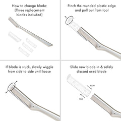 Tweezerman Facial Razor Replacement Blades (Infographic)