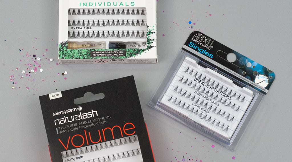 Flatlay of individual lashes