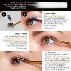 Velour Xtensions Lash Clusters - Hybrid Lash Clusters (How to Apply with Multi-Day Lash Bond)