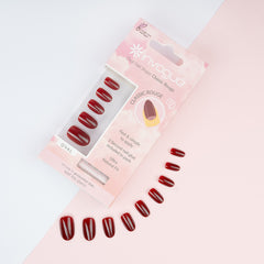 Invogue False Nails Oval Medium Length - Classic Rouge (Lifestyle 3)