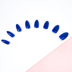 Invogue False Nails Oval Medium Length - Electric Blue (Lifestyle 2)