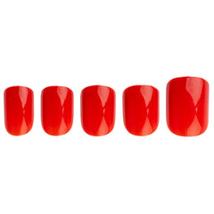 Invogue False Nails Square Medium Length - Bright Red (Loose)