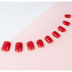 Invogue False Nails Square Medium Length - Bright Red (Lifestyle 2)