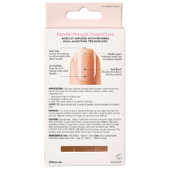 Kiss False Nails Salon Acrylic Nude French Nails - Cashmere (Back of Pack)