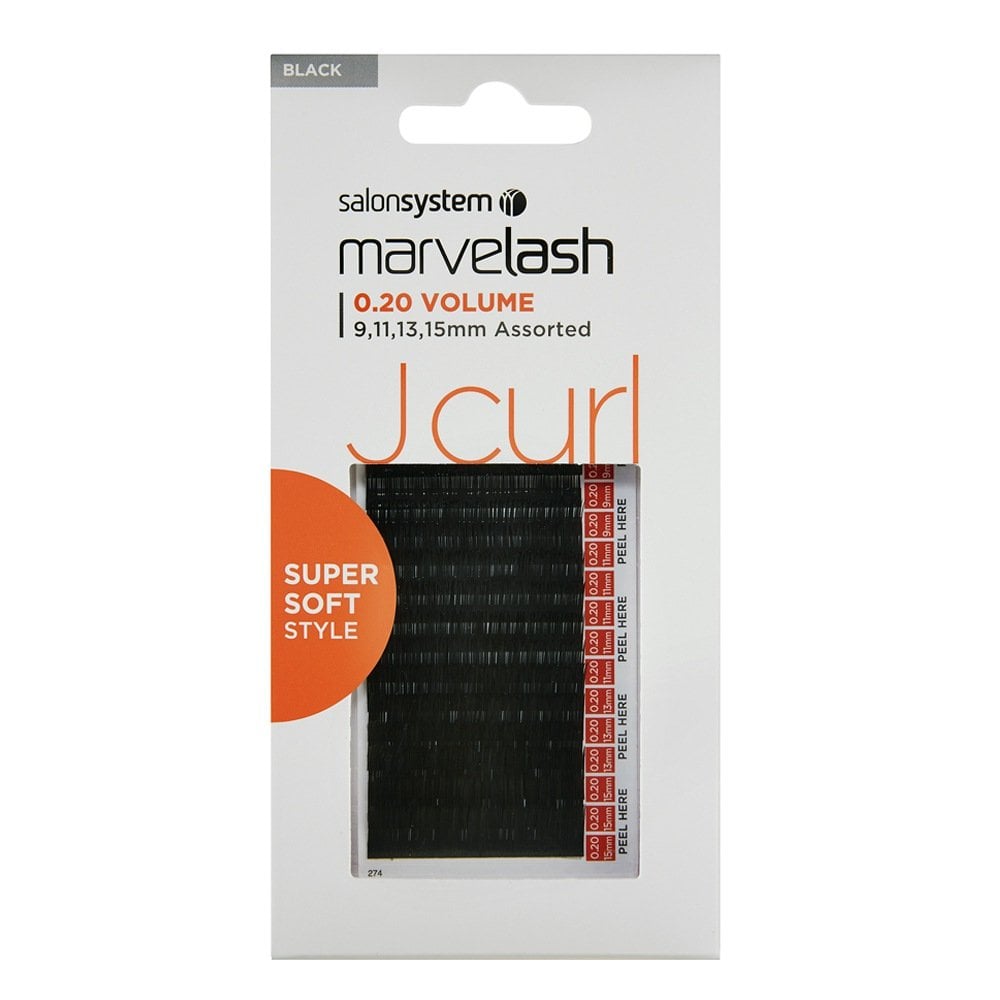 Marvelash J Curl Lashes 0.20 Volume Super Soft, Assorted Length (9, 11, 13, 15mm)