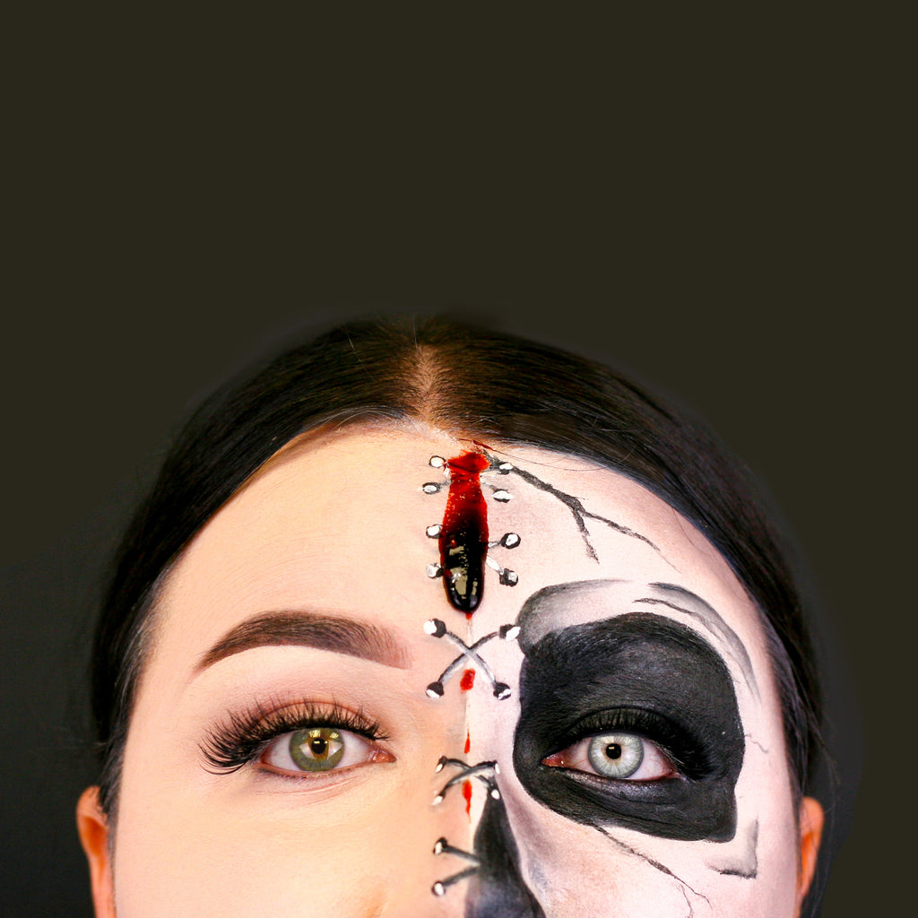 Tutorial: Half Skeleton Halloween Makeup Look