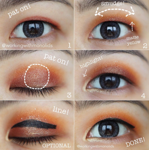 step by step floating eyeliner trick for monolid eyes