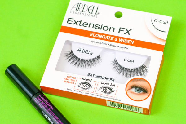Flatlay of Ardell C Curl lashes 