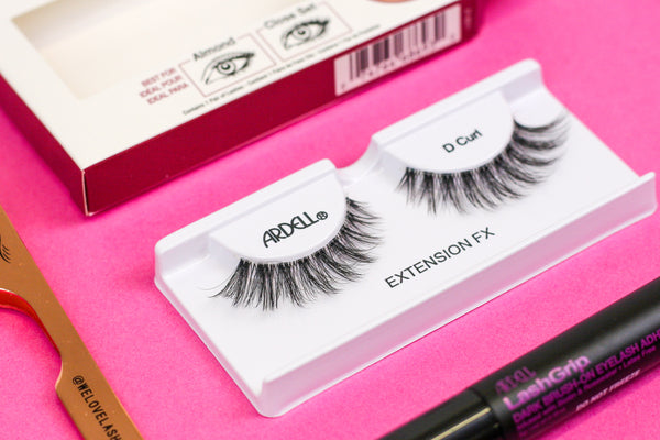 Flatlay of Ardell D Curl lashes 