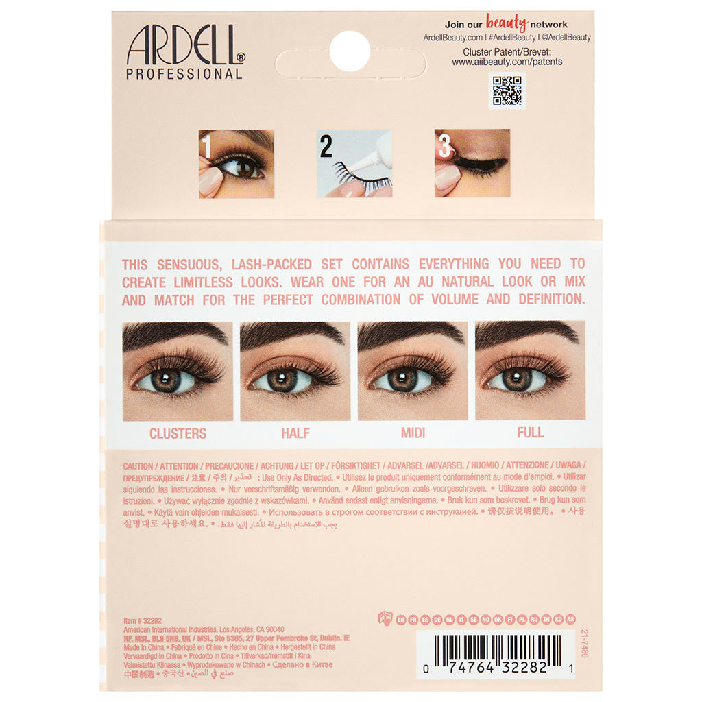 Ardell Naked My Way 436 Lash Variety Pack (Back of Packaging)