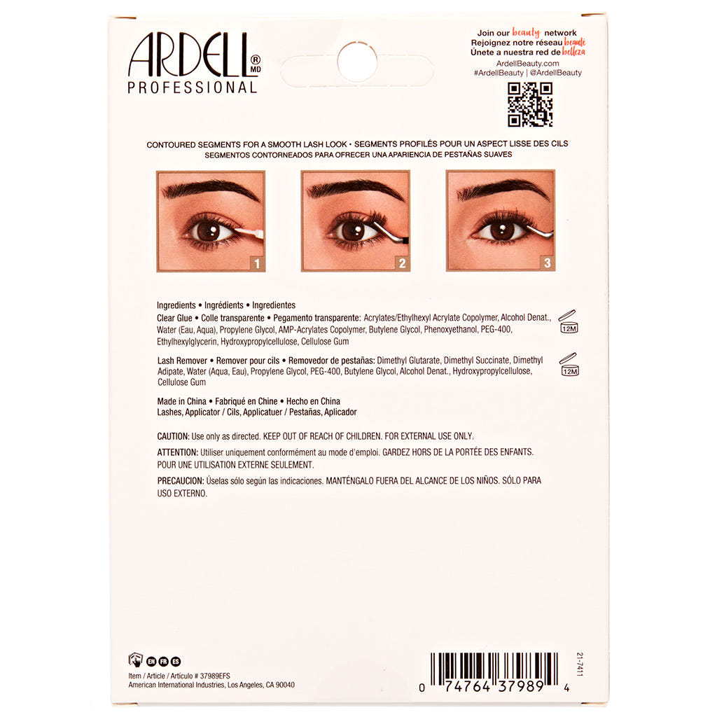 Ardell Pre-Mapped Extensions Kit Doll Eye (4 Pairs) - Back of Packaging