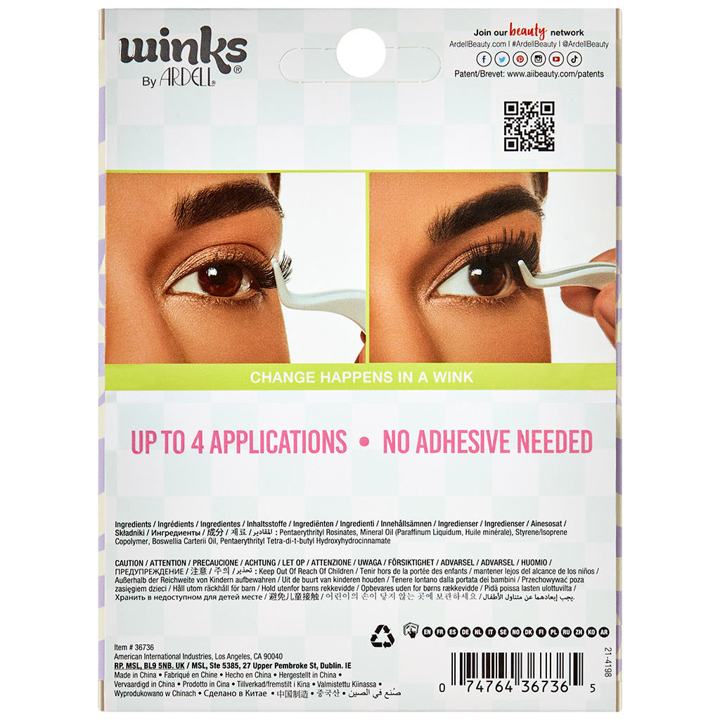 Ardell Winks Press On Pre-Glued Underlash Extensions Kit - Slay Volume (Back of Packaging)
