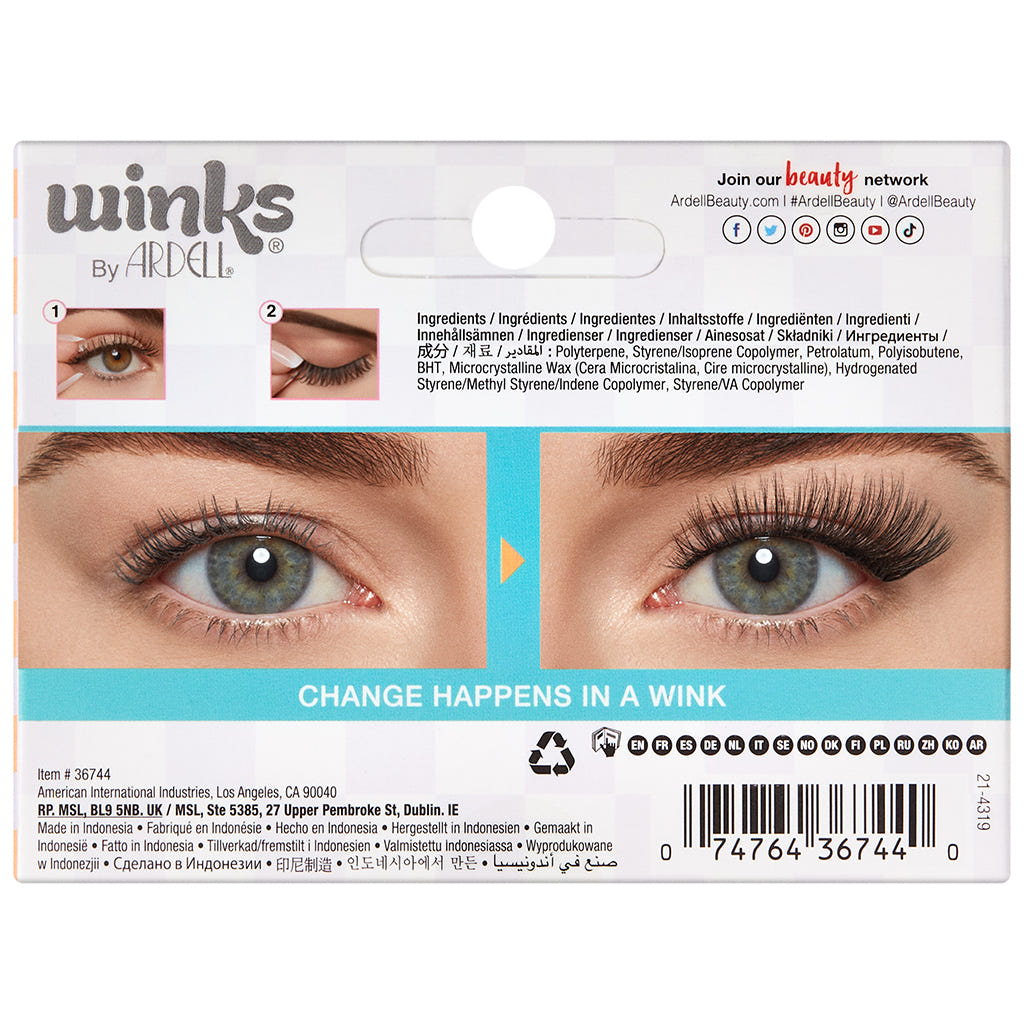 Ardell Winks Self Adhesive Lashes - Jewel (Back of Packaging)