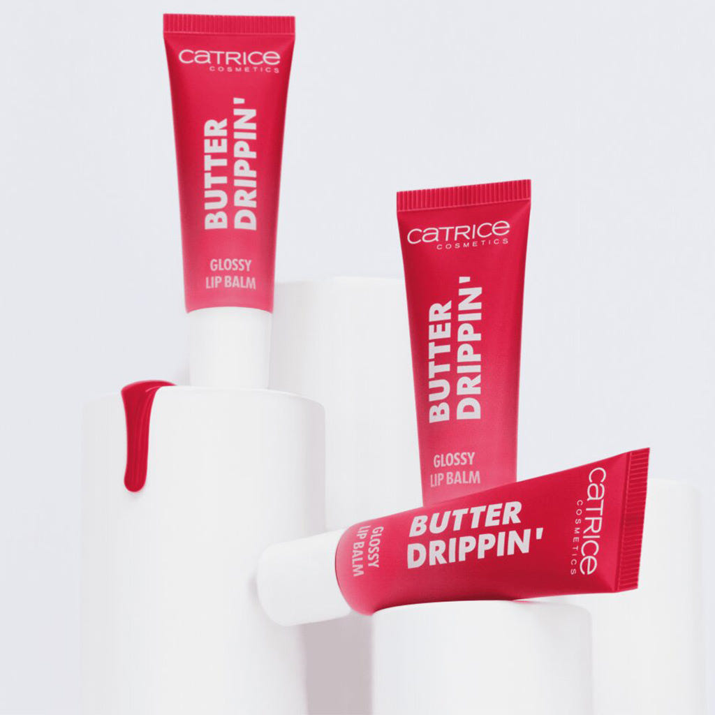 Catrice Cosmetics Butter Drippin' Glossy Lip Balm (10ml) - Lifestyle Shot [050 Cherry Delicious]