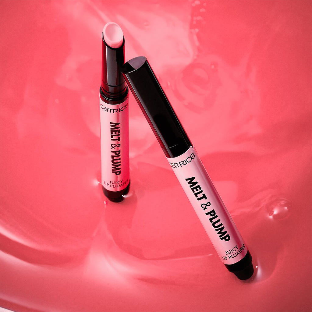Catrice Cosmetics Melt & Plump Juicy Lip Plumper (1.8g) - Lifestyle Shot [010 More Amore]