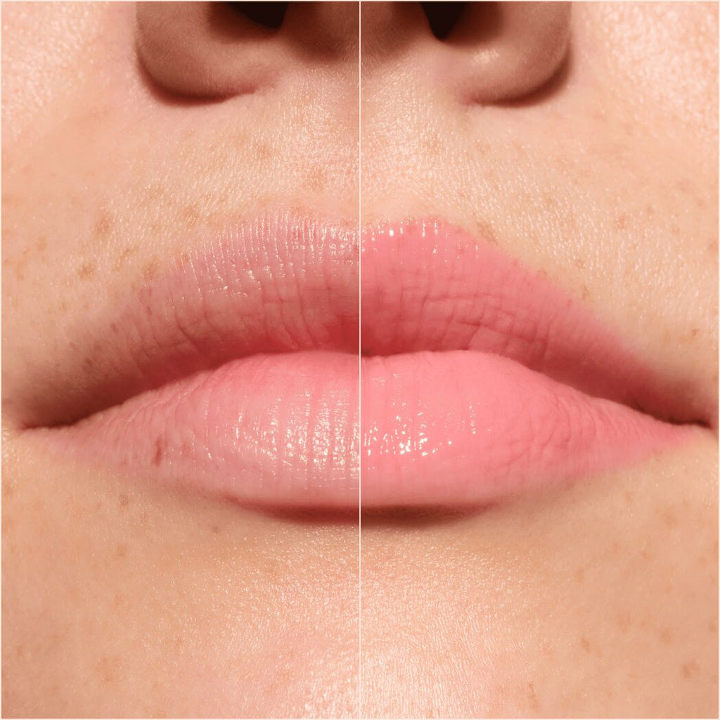 Catrice Cosmetics Melt & Plump Juicy Lip Plumper (1.8g) - Model Shot 1 (Before & After) [020 Hyp-nude-tized]
