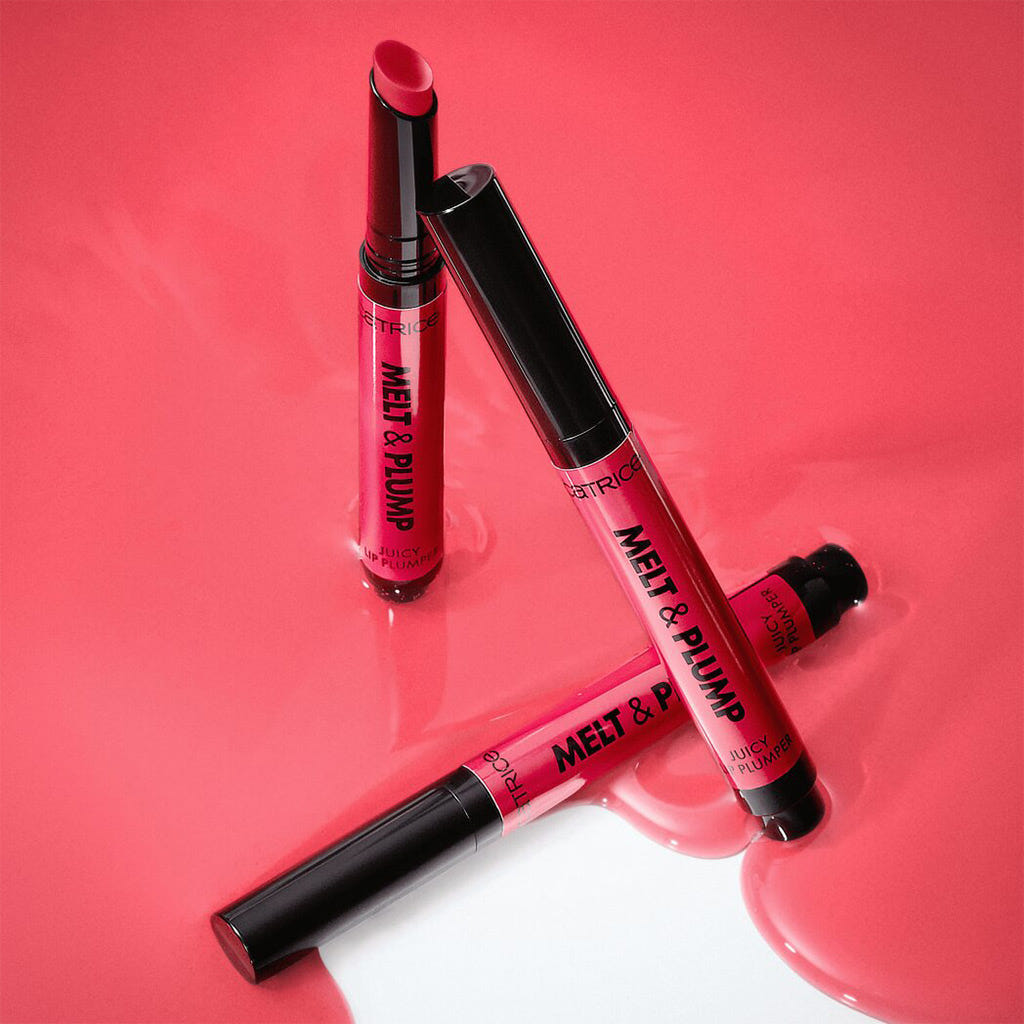 Catrice Cosmetics Melt & Plump Juicy Lip Plumper (1.8g) - Lifestyle Shot [040 Call Nine Wine Wine]