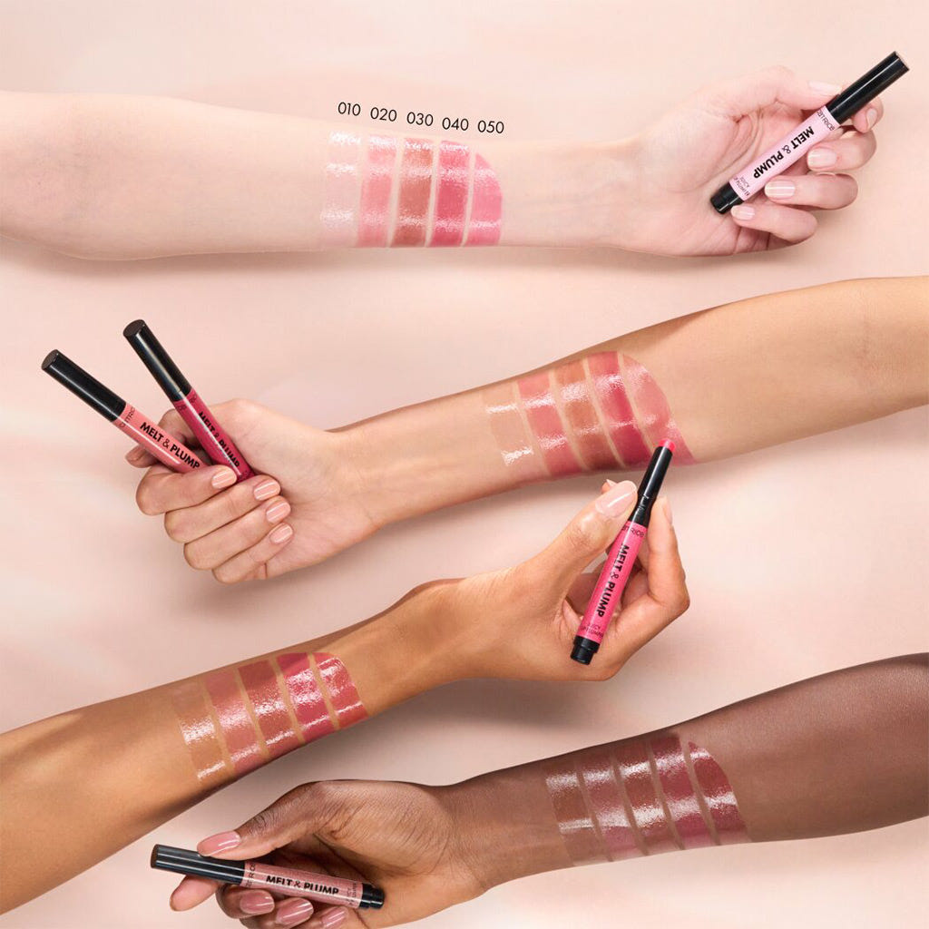 Catrice Cosmetics Melt & Plump Juicy Lip Plumper (1.8g) - Model Arm Colour Swatches