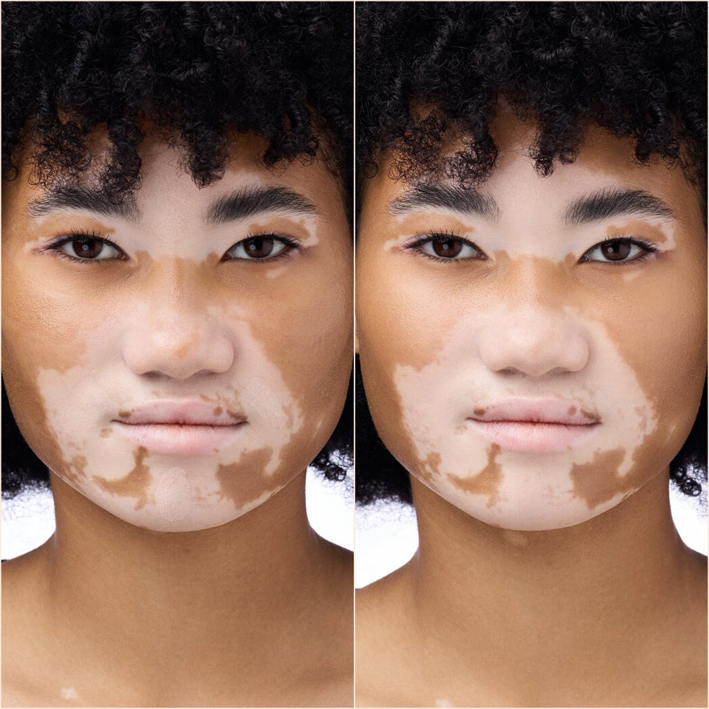 Catrice Cosmetics Soft Glam Filter Stick (9g) - Model Shot 1 (Before & After) [002 Fair]