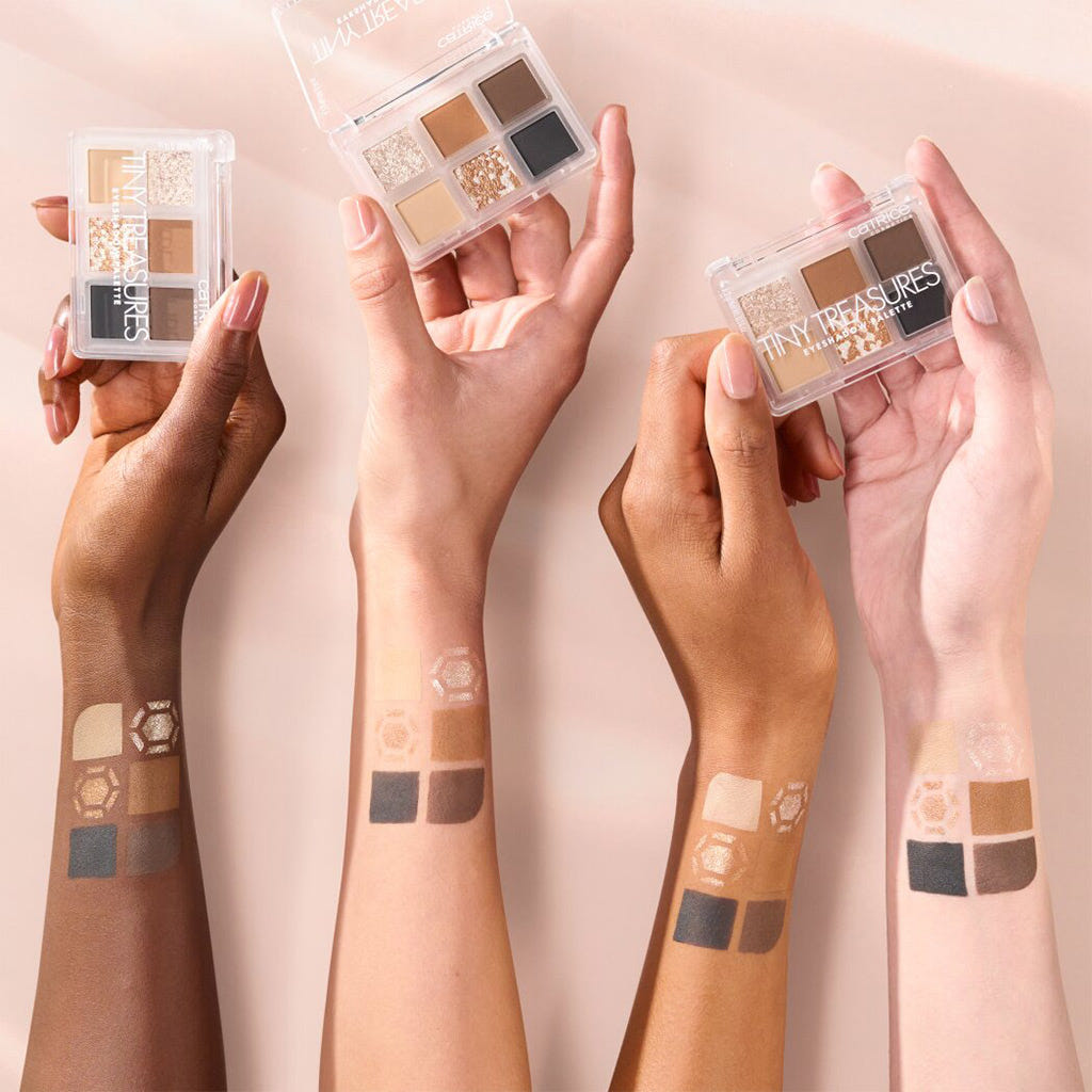 Catrice Cosmetics Tiny Treasures Eyeshadow Palette (4.2g) - Model Arm Colour Swatches [010 Everyday Essentials]