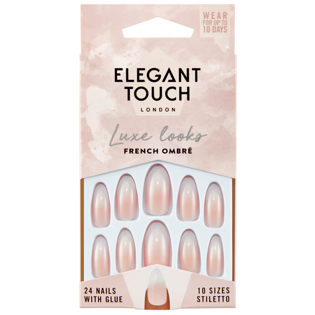 Elegant Touch False Nails Almond Long Length - French 109