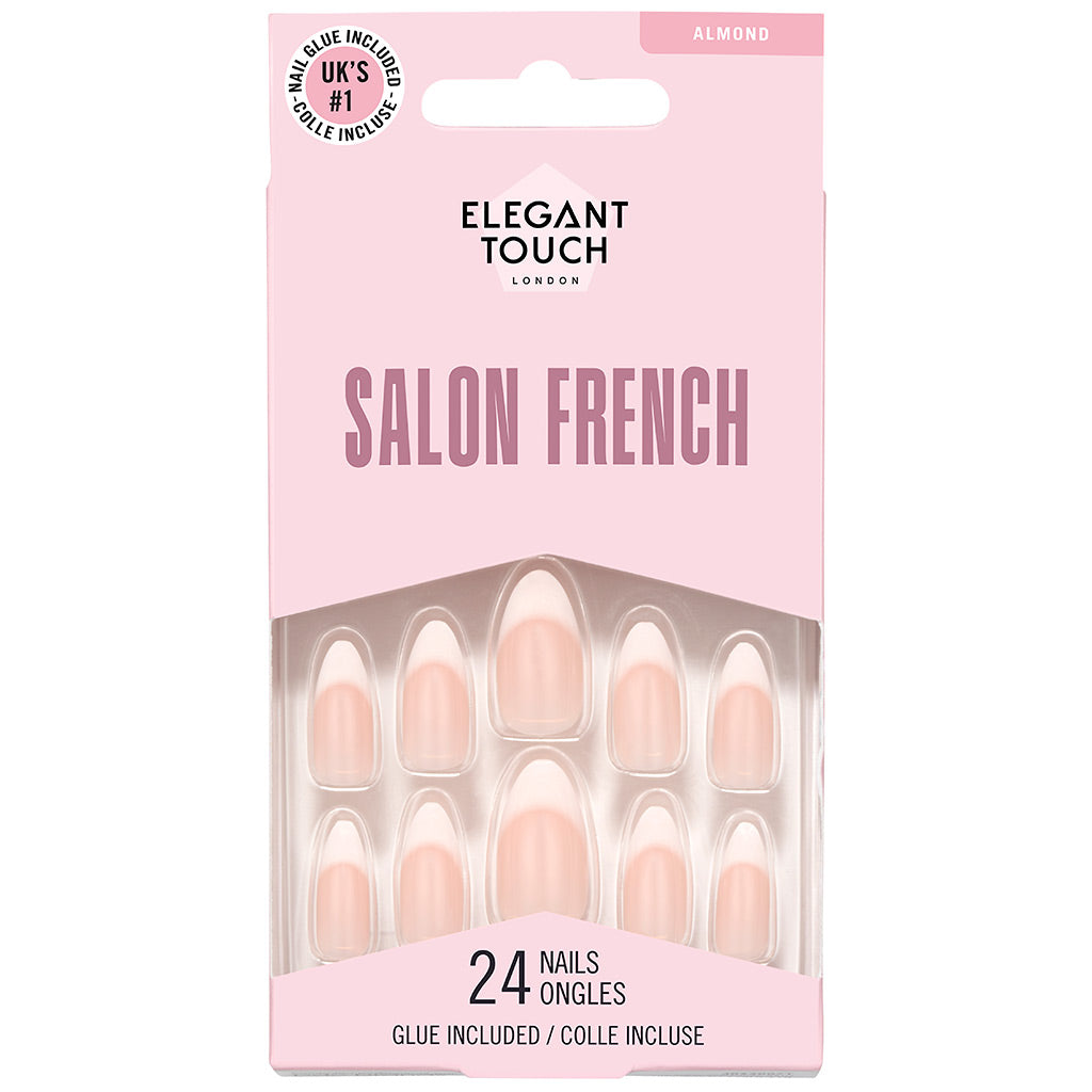 Elegant Touch False Nails Almond Medium Length - French 146