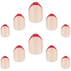 Elegant Touch False Nails Almond Petite - Red Tips (Loose)