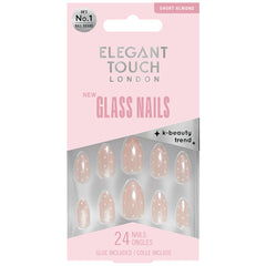 Elegant Touch False Nails Almond Short Length - Glass Polka