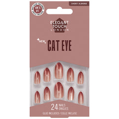 Elegant Touch False Nails Almond Short Length - Glittering Chestnut