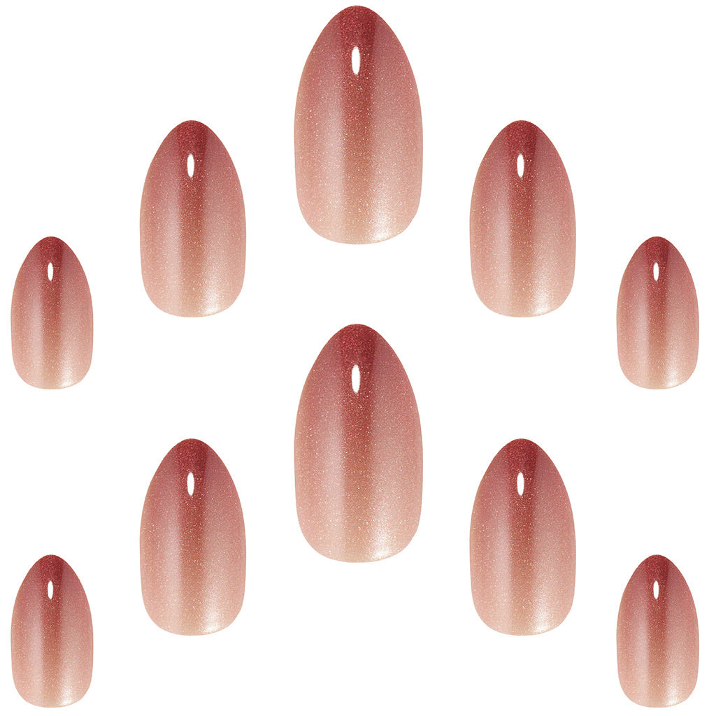 Elegant Touch False Nails Almond Short Length - Glittering Chestnut (Loose)