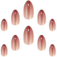 Elegant Touch False Nails Almond Short Length - Glittering Chestnut (Loose)