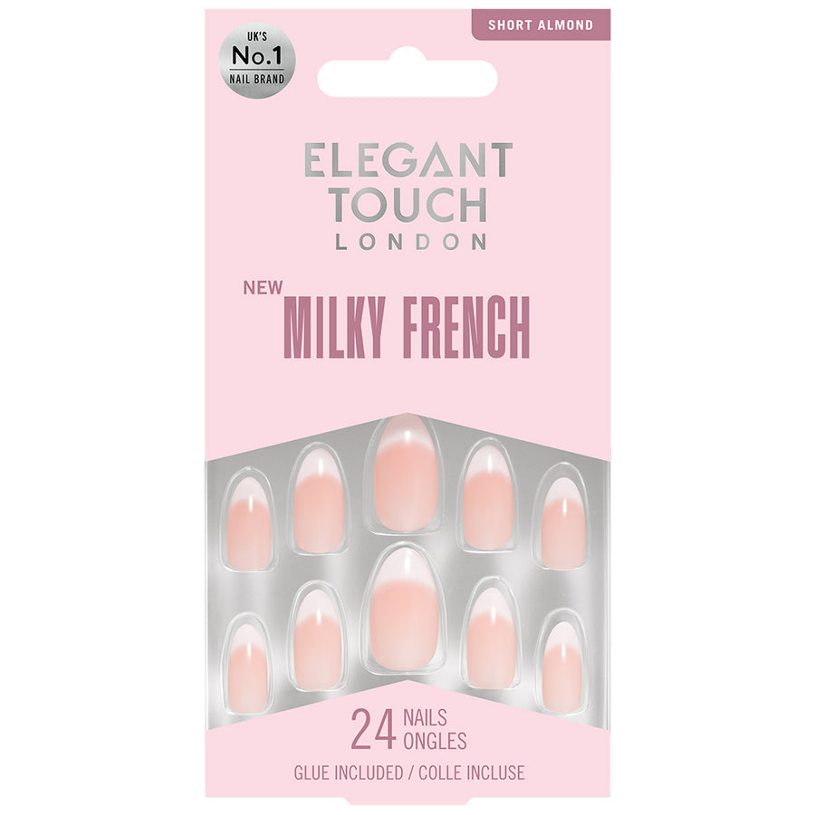 Elegant Touch False Nails Almond Short Length - Milky Rose | False ...