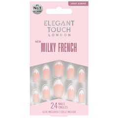 Elegant Touch False Nails Almond Short Length - Milky Rose