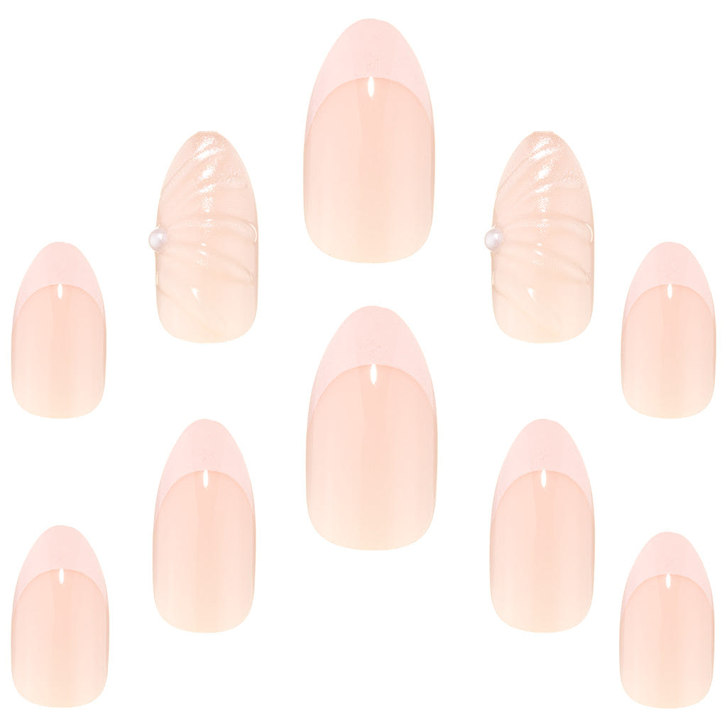 Elegant Touch False Nails Almond Short Length - Seashell Bombshell (Loose)