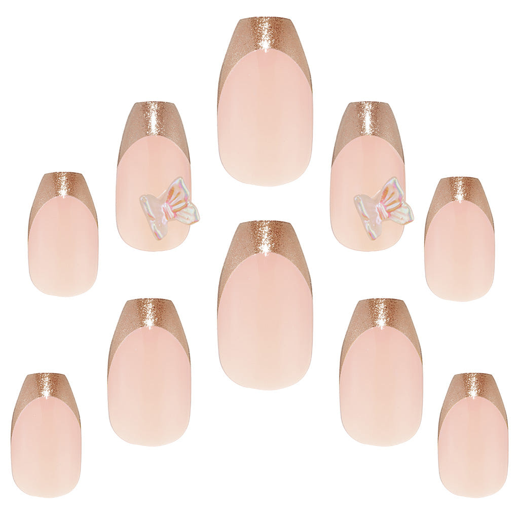 Elegant Touch False Nails Coffin Long Length - Flutterby (Loose)