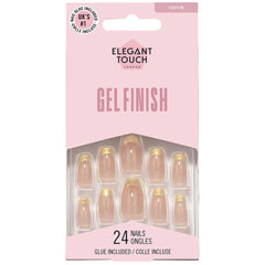 Elegant Touch False Nails Coffin Long Length - Halcyon