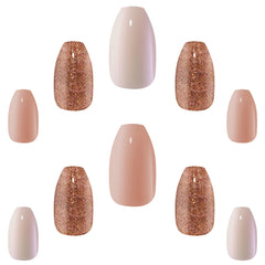 Elegant Touch False Nails Coffin Medium Length - Fashionably Latte (Loose)