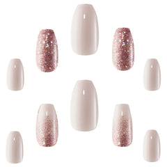 Elegant Touch False Nails Coffin Medium Length - Lush Blush (Loose)
