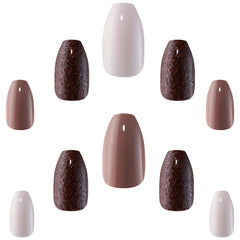 Elegant Touch False Nails Coffin Medium Length - Midnight Kiss (Loose)