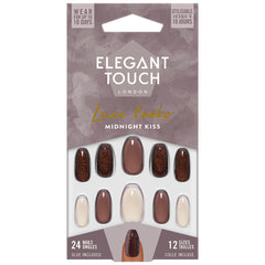 Elegant Touch False Nails Coffin Medium Length - Midnight Kiss