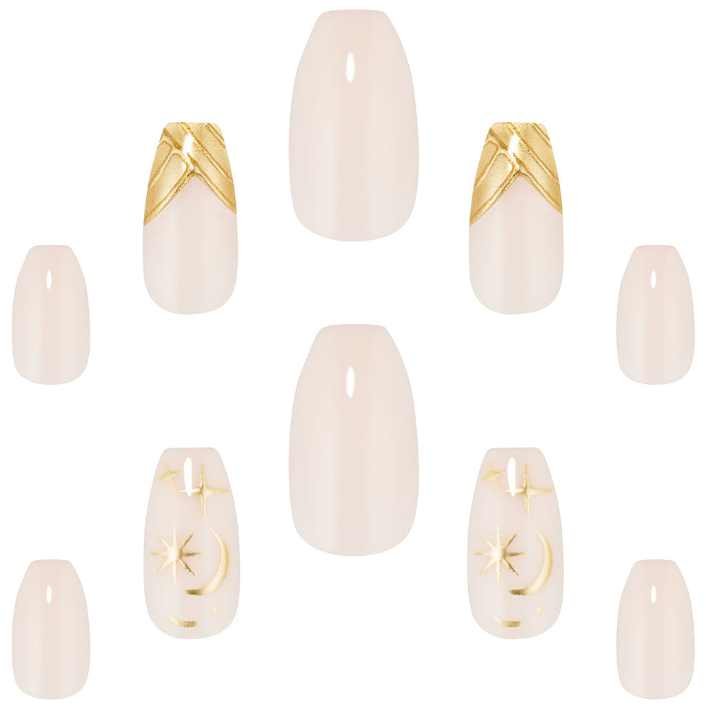 Elegant Touch False Nails Coffin Medium Length - Starstruck (Loose)
