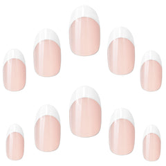 Elegant Touch False Nails Oval Medium Length - French Pink 106 (Loose)